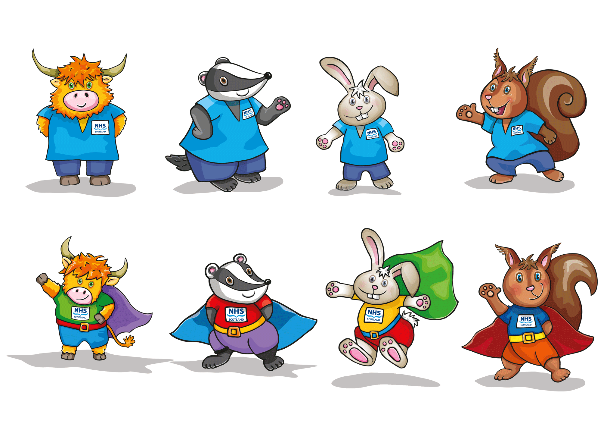character illustrations created for public health scotland vaccination campaign